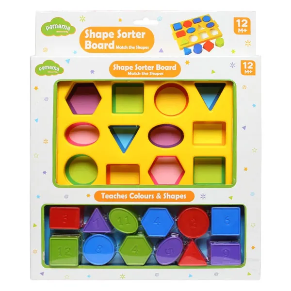 Bộ đồ chơi thả khối hình học Pamama nhiều sắc màu