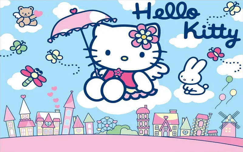Hình ảnh mèo Hello Kitty cute luôn được các bé gái yêu thích