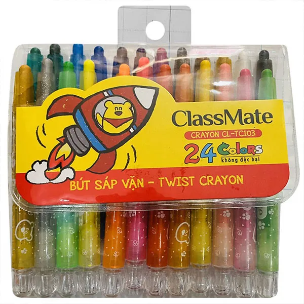 Bộ bút sáp dạng vặn 24 màu 
