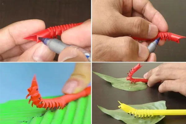 Cách làm con sâu đồ chơi bằng ống hút